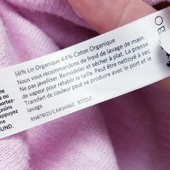 EILEEN FISHER Linen Cotton Blend Slub Knit Lilac Assym Sleeveless Top - XL - Picture 7 of 7